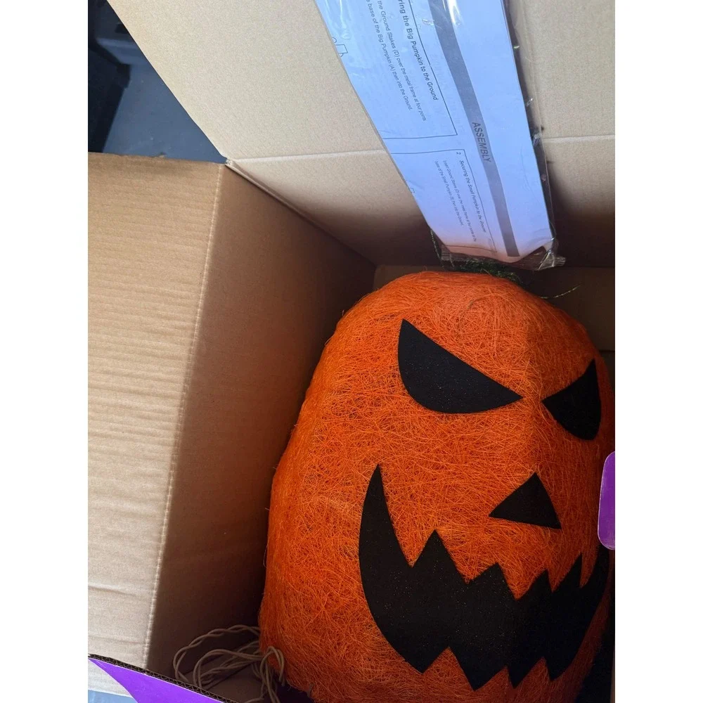 Home Accents Halloween LED Pumpkin Set of 2 Warm White Lights Orange 1003081575